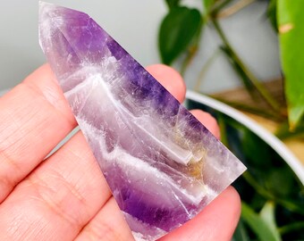 Mini Dream Amethyst Crystal Tower | Chevron Patterns | Generator | Reiki Chakra