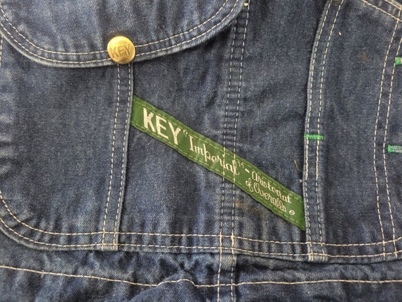 Key Imperial Denim Bib Overalls Men's Size 36x29 … - image 3