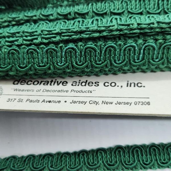 Decorator Gimp - Green - 1/2" - Sold by the Yard - Drapery Pillow Curtains Lamp Shade trim