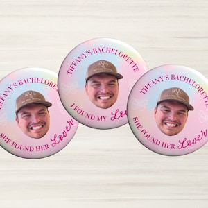 Bachelorette Buttons, She Found Her Lover, Bachelorette Party Pins, Bachelorette Groom Head Button, Lover Bachelorette, In My Bride Era