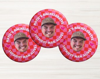 Drunk In Love Bachelorette, Bachelorette Buttons, Disco Bachelorette, Bachelorette Party Pins, Bachelorette Groom Head Button