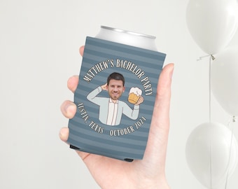 Bachelor Party Favors, Bachelor Party Can Coolers, Groom Beer Can Coolers, Bachelor Party Favors, Brews Before I Dos, Groom Face