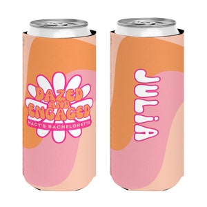Dazed and Engaged, Slim Can Cooler, Bachelorette Party Can Coolers, Disco Bachelorette, Bachlorette Party Favor