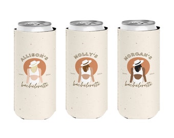 Beach Bachelorette, Slim Can Cooler, Coastal Cowgirl, Bachelorette Party Favors Beach, Bachelorette Party Can Coolers