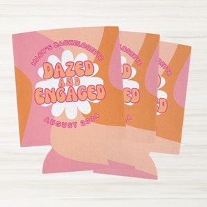 Dazed and Engaged, Slim Can Cooler, Bachelorette Party Can Coolers, Disco Bachelorette, Bachlorette Party Favor