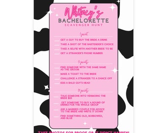 Bachelorette Scavenger Hunt, Country Bachelorette Party Games, Lets Go Girls, Printable Bachelorette Game, Disco Cowgirl Hen Party