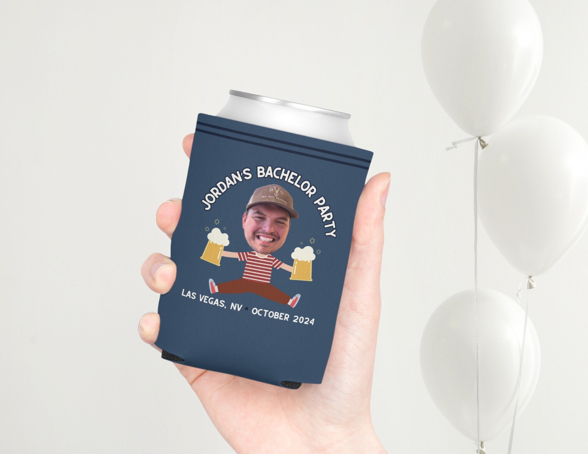 Bachelor Party Favors, Bachelor Party Can Coolers, Groom Beer Can Coolers, Bachelor Party Favors, Brews Before I Dos, Groom Face