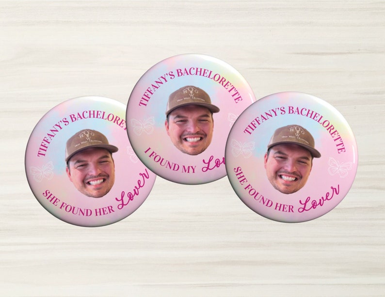 Bachelorette Buttons, She Found Her Lover, Bachelorette Party Pins, Bachelorette Groom Head Button, Lover Bachelorette, In My Bride Era image 1