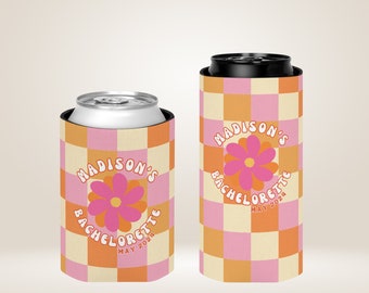 Dazed and Engaged, Bachelorette Party Can Coolers, Disco Bachelorette, Bachlorette Party Favor, Retro Bachelorette, Slim Can Cooler
