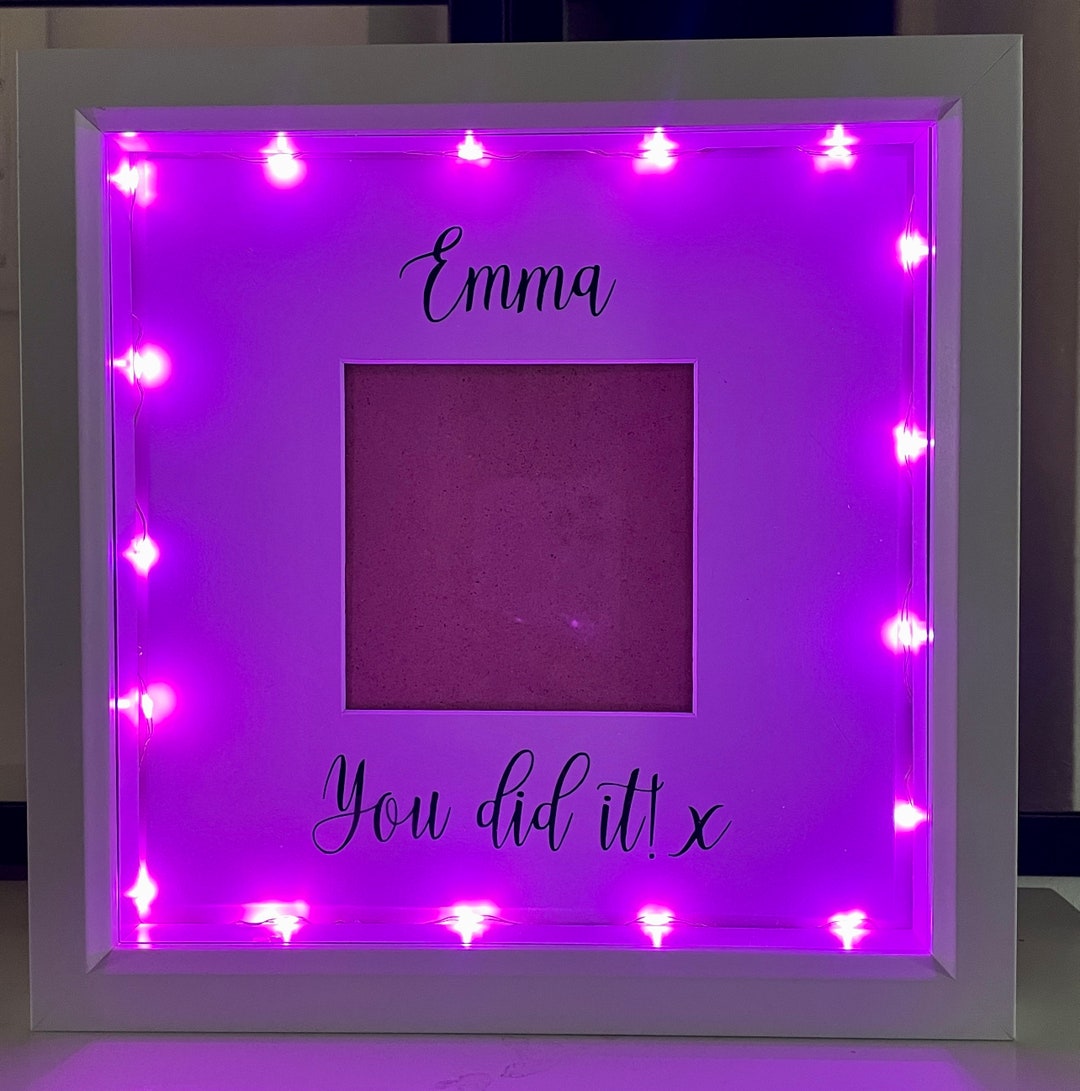 Personalised/custom Text Light up Photo Frame Etsy UK