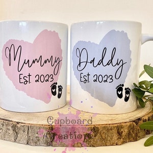 New Parents Personalised Mug 2025 - 2026 Custom Date- New Baby - Mummy Daddy Nanny Grandad Mugs