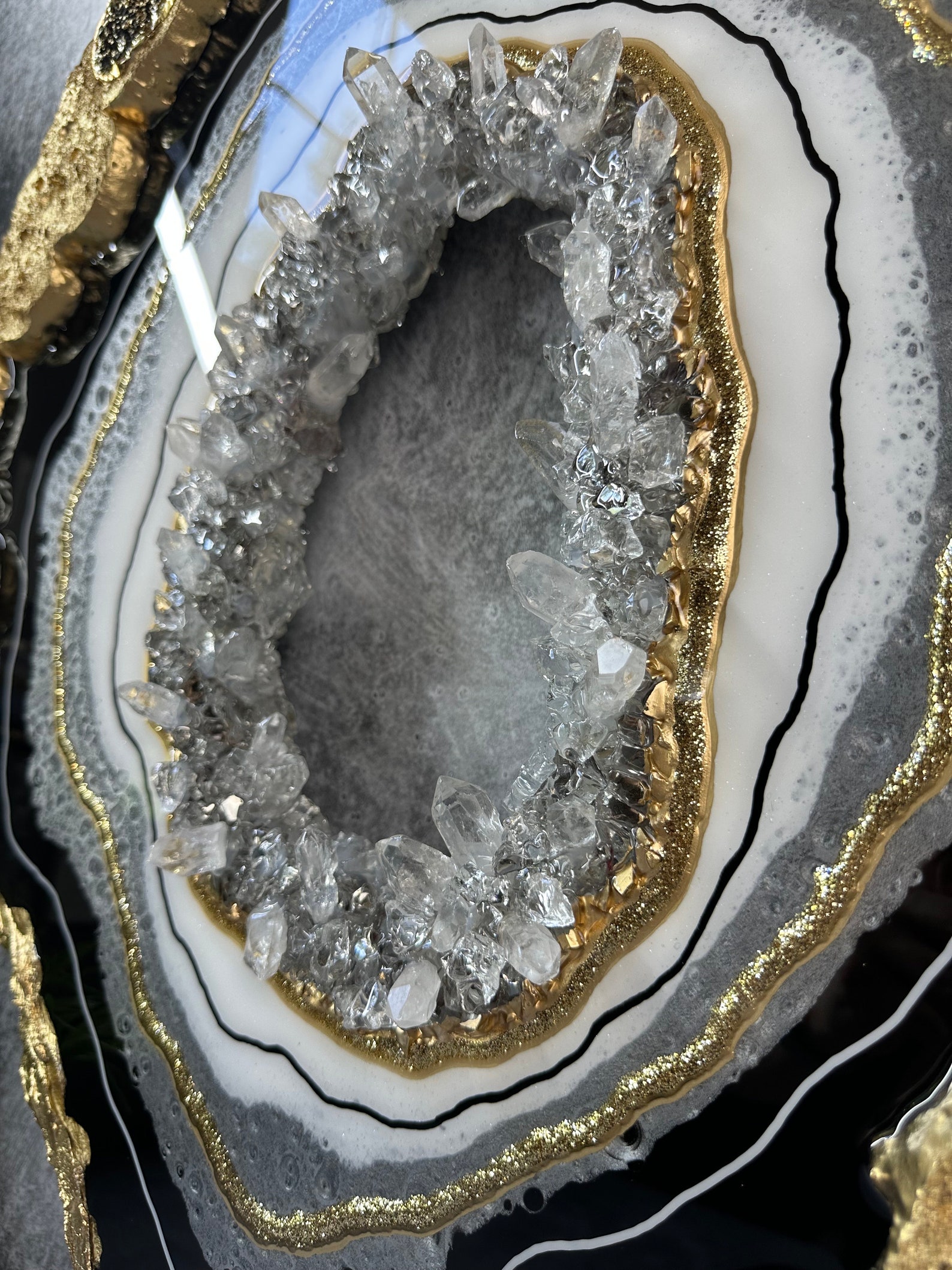30 Black and Gold Resin Geode Wall Art Sculpture 3D Wall Etsy