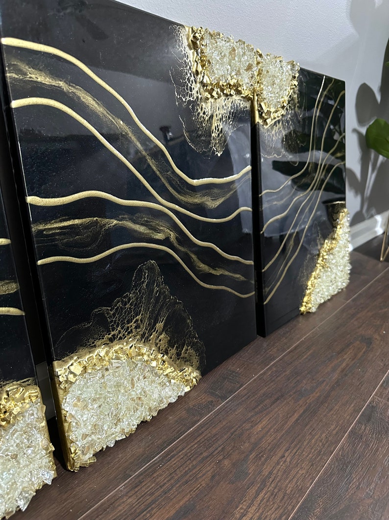 black and gold wall art