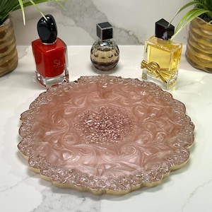 Custom Color Handmade Vanity Perfume Tray, Custom Decorative Jewelry Tray