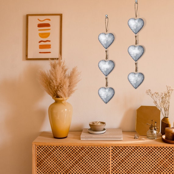Metal Heart Wall Art Galvanized Metal Hanging Heart Wall Decor Etsy
