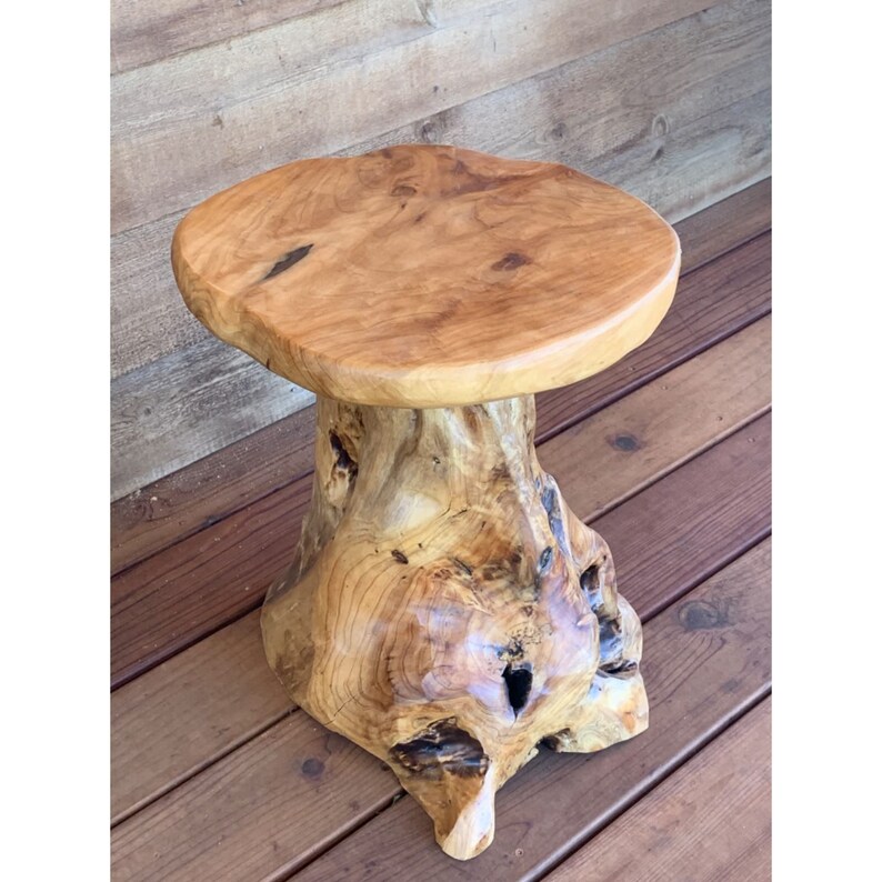 Tree Stump Stool Live Edge Unique Design Constructed of Etsy