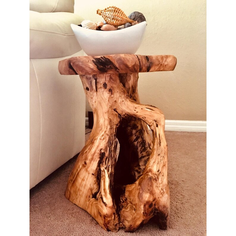Tree Stump Stool Live Edge Unique Design Constructed of Etsy