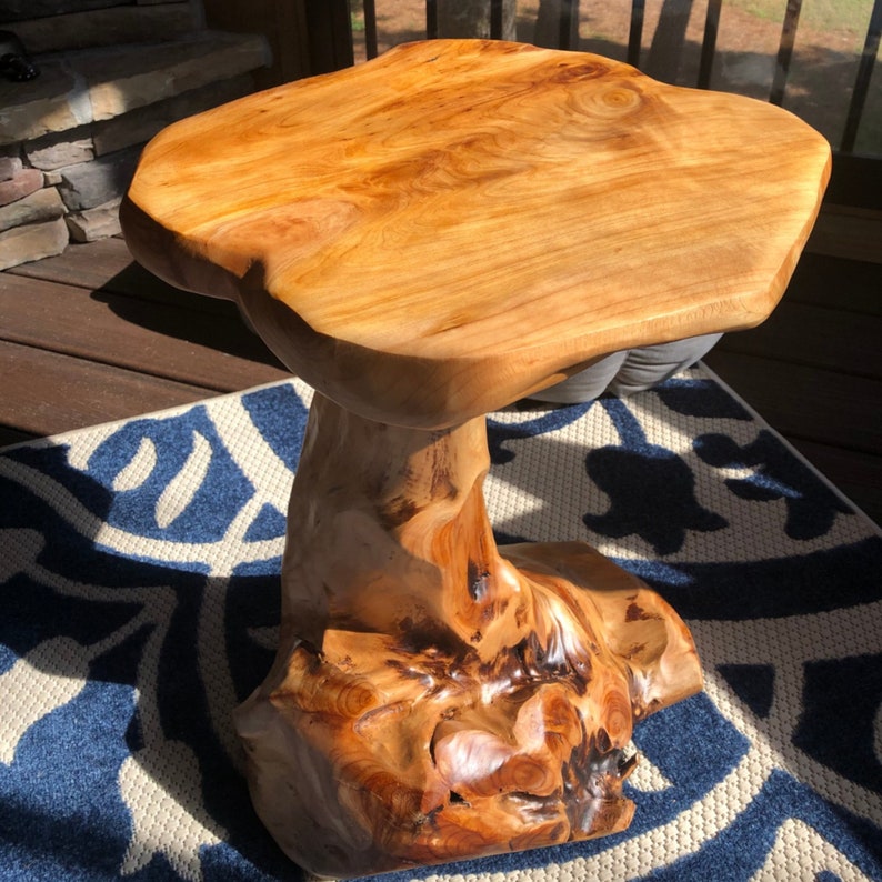 Tree Stump Stool Live Edge Unique Design Constructed of Etsy