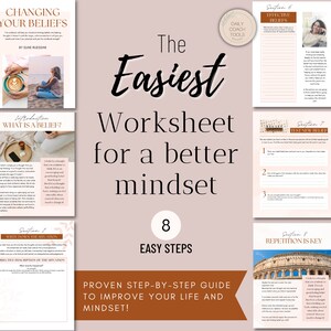 Worksheet Changing Beliefs | Coaching Workbook | Coaching Exercise | Life Coaching Template | Life Coaching | Limiting Beliefs | Mindset