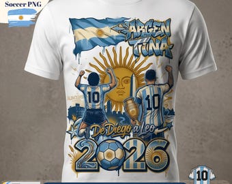 Argentina worldcup 2026 PNG Bundle l Albiceleste Shirt Design l Sun of May l Argentina Fan Merch l Diseño Argentina Digital l Remeras Futbol