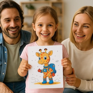 Printable Coloring Book for Kids – Fun Animal Pages, Preschool Toddler Activity – Instant Download Digital Coloring Book PDF