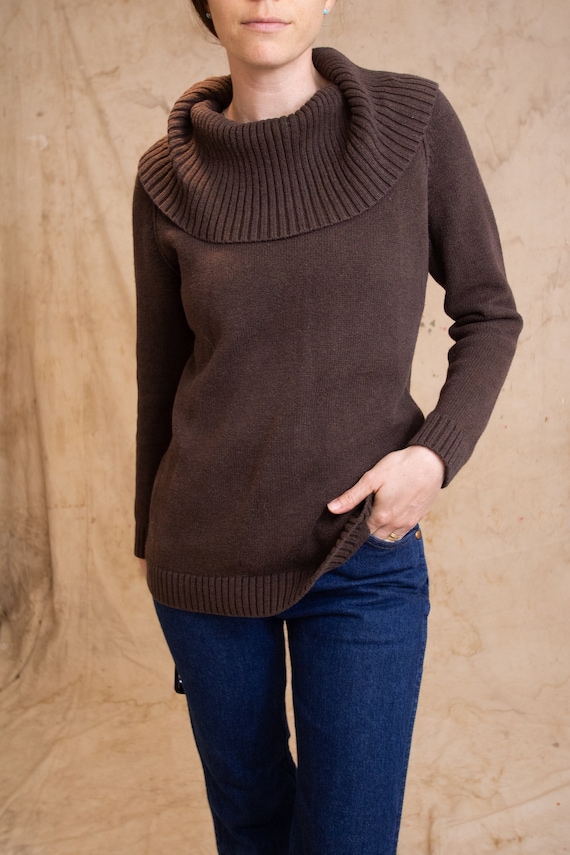 100% Cotton Brown Turtleneck Sweater