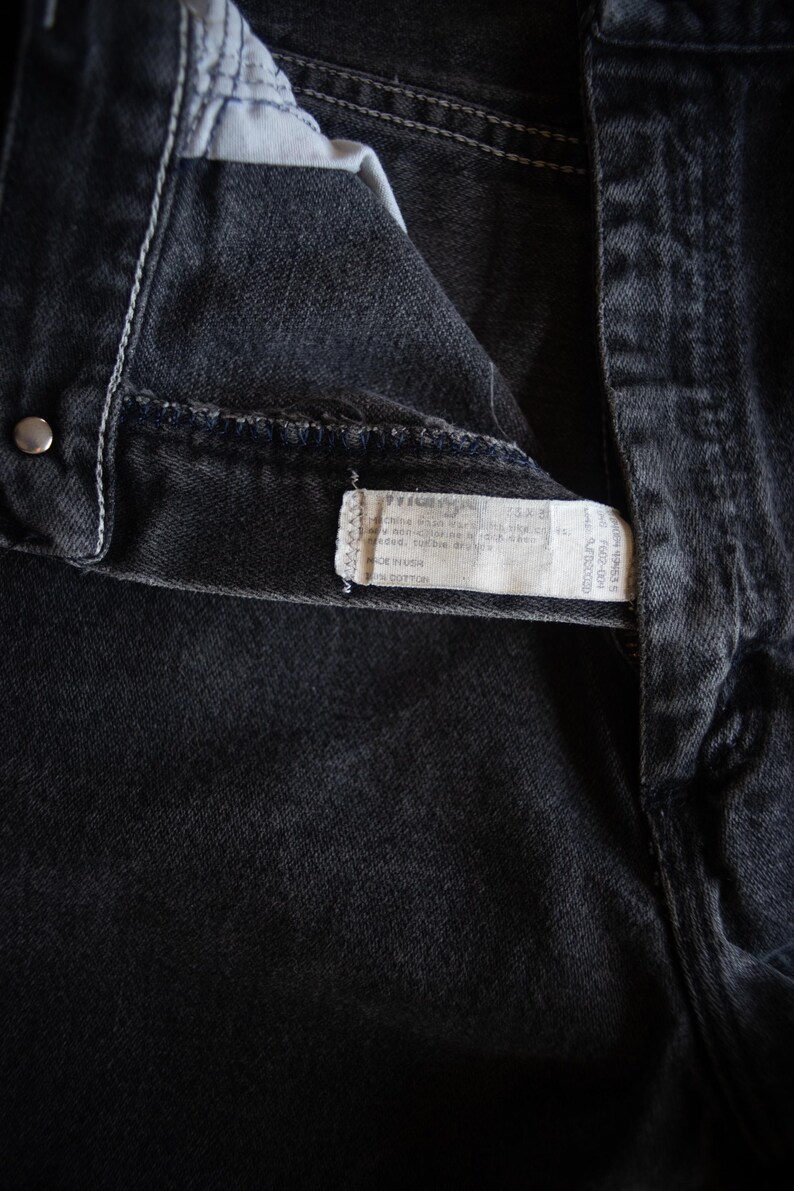 70s Black Wash Wrangler Cowboy Cut Jeans - 32x36 bild 4