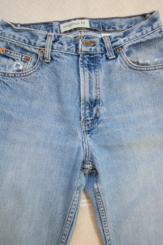 90s Gap Straight Leg Jeans with Long Inseam, 100%… - image 10