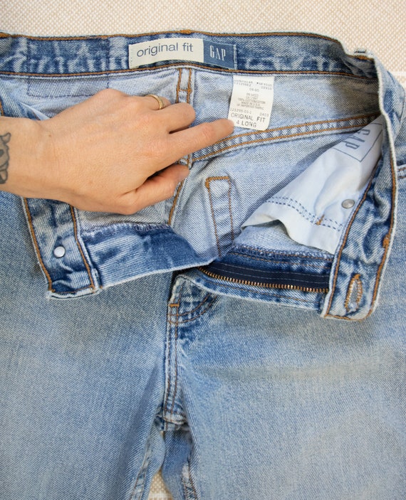 90s Gap Straight Leg Jeans with Long Inseam, 100%… - image 9