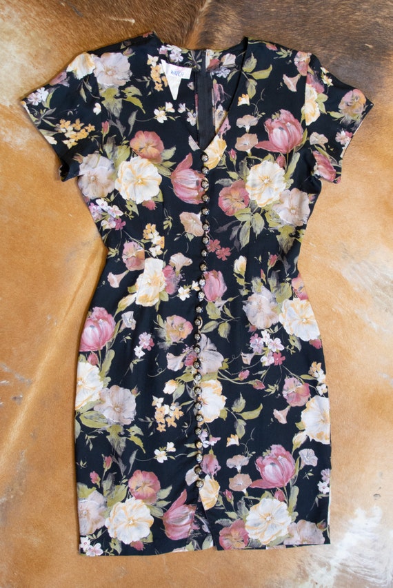 90s Floral Button Down Short Dress - image 6