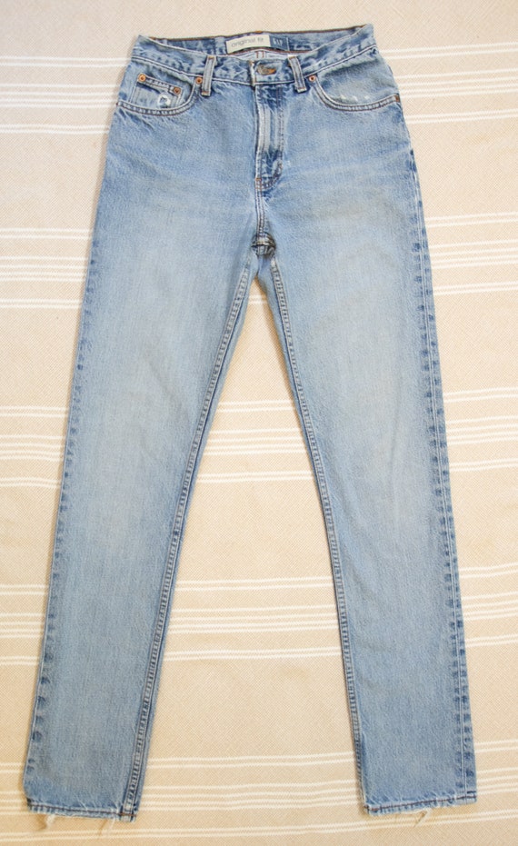 90s Gap Straight Leg Jeans with Long Inseam, 100%… - image 7