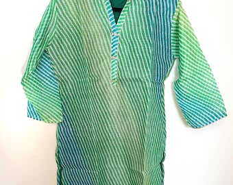Kota Doriya Cotton Kurti | Lehariya Design Indian Tunic