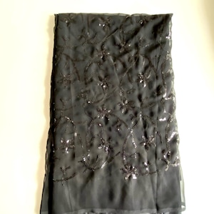 Classy Black Designer Georgette Sequins Saree | Party wear saree| Black saree | Indian cocktail wear sari