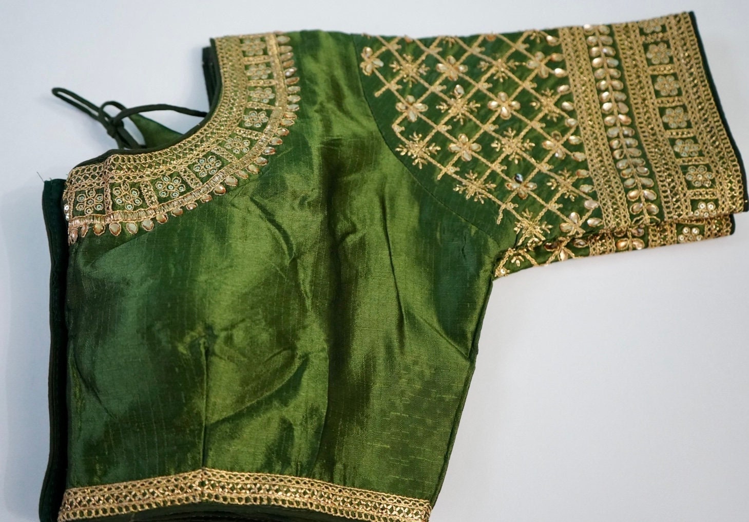 Olive Green OR Navy Blue Readymade Silk Saree Blouse With Etsy