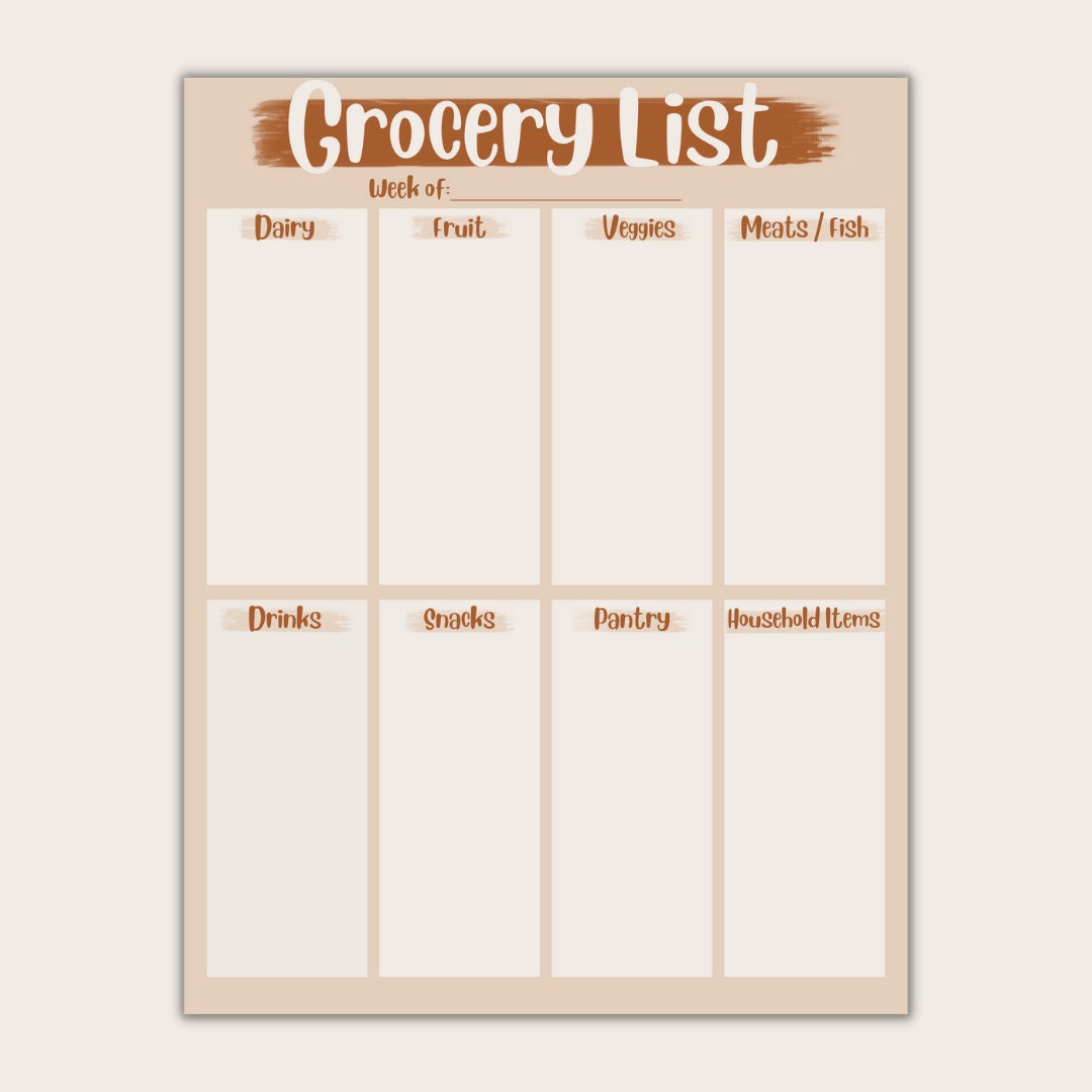 Weekly Meal Planner Template Printable - Etsy