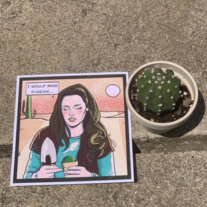 Sad Cactus girl comic print