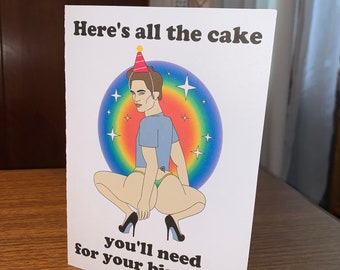 Thicc-light birthday card with sticker & confetti