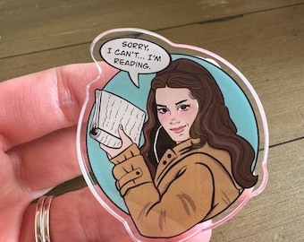 2 inch ‘Sorry, I’m reading’ (Phone and E Reader grip accessory)