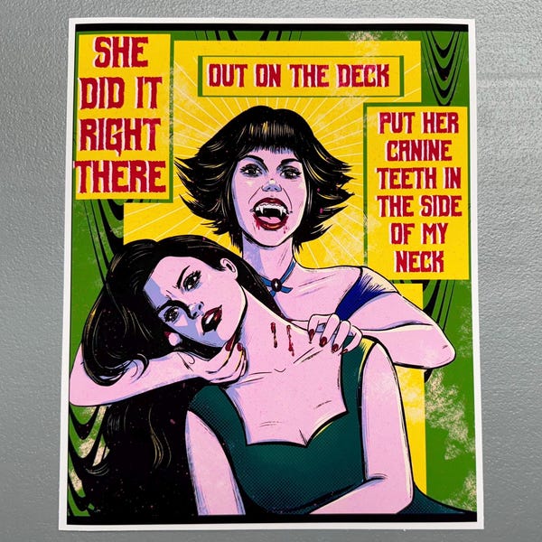 Red Wine Super Babe Vampire Print 8x10”