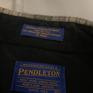 Vintage Pendleton Mens XL Multicolor Plaid Wool Flannel Elbow Patches Button Up image 3