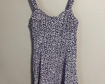 Vintage Fit & Flare Dress Womens Medium Floral Sleeveless Cottagecore 90s Y2K