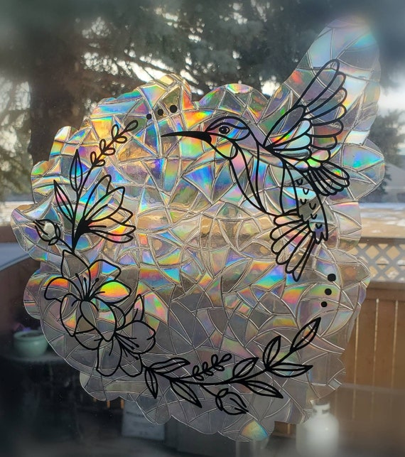 Hummingbird Rainbow Suncatcher Window Sticker Etsy