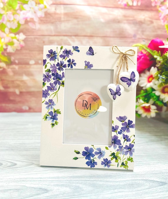 Flower Photo Frame,floral Frame,wooden Frame,flower Frame,rustic