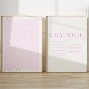 2 impresiones de pared rosa, impresiones de arte digital, arte de pared rosa, decoración de pared linda, impresiones de arte rosa, arte de pared lindo, carteles rosas, decoración de pared