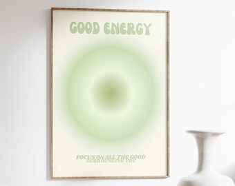 aura gradient wall print, digital art print, green wall art, cute wall art, aura art print, gradient wall art, wall decor, aura art