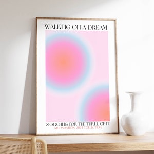DREAM AURA wall print, digital art print, pink wall art, aura poster, gradient wall art, dorm wall decor, pink aura poster print