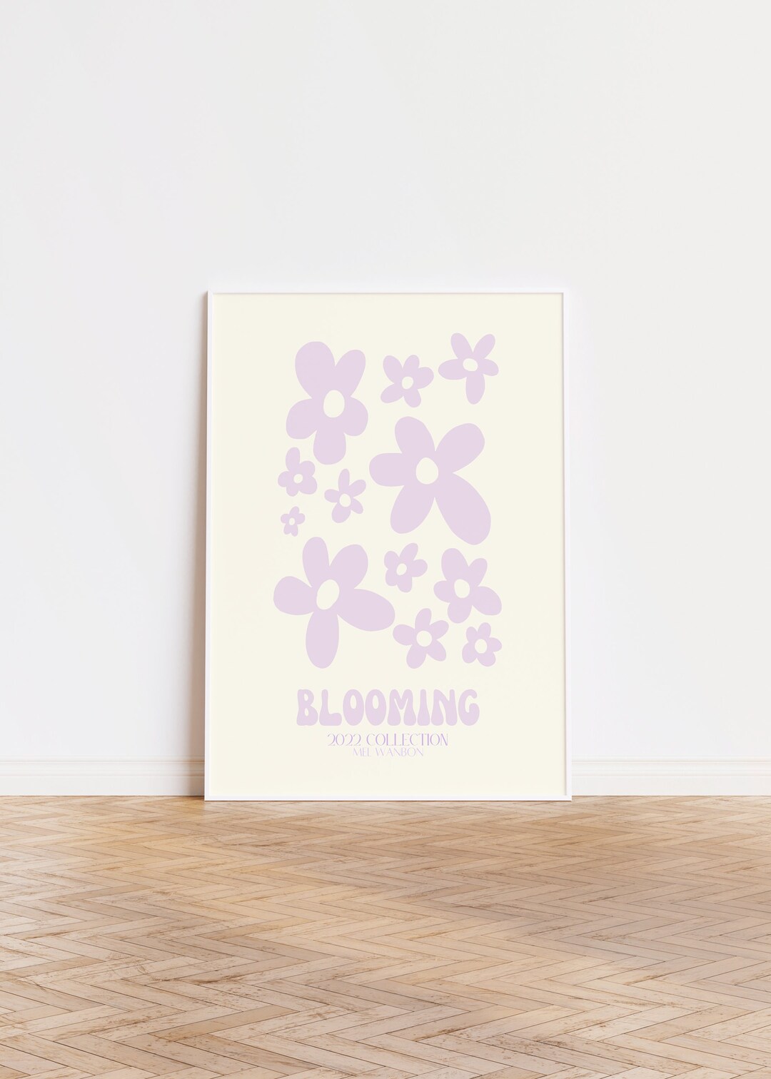 Blooming Purple Wall Print Digital Art Print Purple Wall Etsy