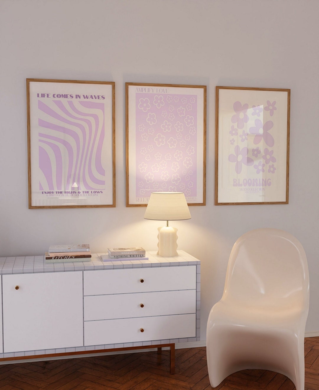 3 Purple Wall Prints Digital Download Art Purple Wall Art Etsy