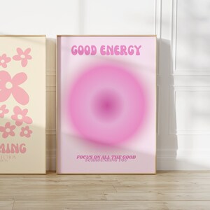 impresión de pared rosa, impresión de arte digital, arte de pared de aura, arte de pared rosa, arte de pared lindo, impresiones rosas, cartel rosa, decoración de pared