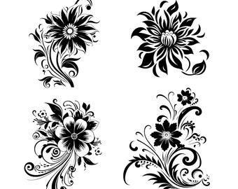 Paquete de elaboración de gráficos florales / Archivos SVG/PNG/EPS / Descarga digital instantánea / Diseño floral perfecto para manualidades, invitaciones y decoración